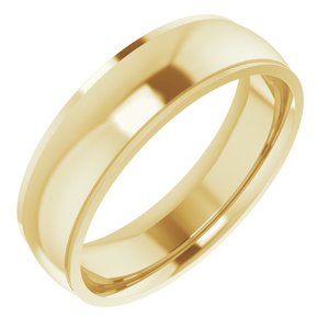 14K Yellow 6 mm Comfort Fit Edge Band Size 9.5 - BN & CO JEWELRY