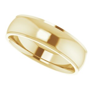 14K Yellow 6 mm Comfort Fit Edge Band Size 10 - BN & CO JEWELRY
