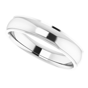 14K White 5 mm Comfort Fit Edge Band Size 12 - BN & CO JEWELRY