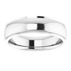 14K White 5 mm Comfort Fit Edge Band Size 5 - BN & CO JEWELRY