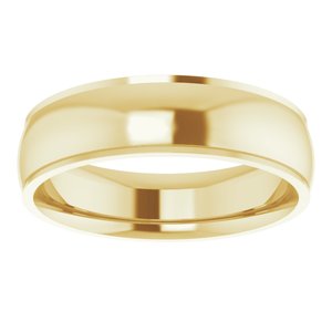 14K Yellow 6 mm Comfort Fit Edge Band Size 10 - BN & CO JEWELRY