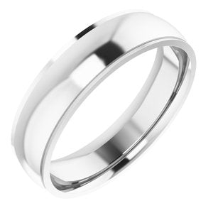 14K White 6 mm Comfort Fit Edge Band Size 11.5 - BN & CO JEWELRY