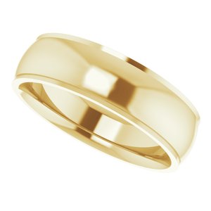 14K Yellow 6 mm Comfort Fit Edge Band Size 9 - BN & CO JEWELRY