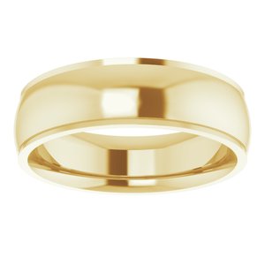 14K Yellow 6 mm Comfort Fit Edge Band Size 8 - BN & CO JEWELRY