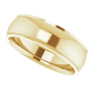 14K Yellow 6 mm Comfort Fit Edge Band Size 8 - BN & CO JEWELRY