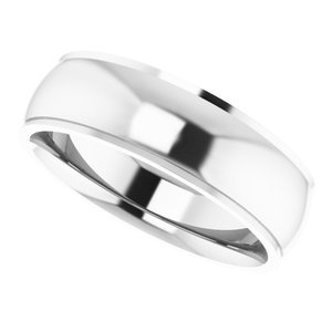 14K White 6 mm Comfort Fit Edge Band Size 8 - BN & CO JEWELRY