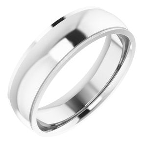 14K White 6 mm Comfort Fit Edge Band Size 9 - BN & CO JEWELRY