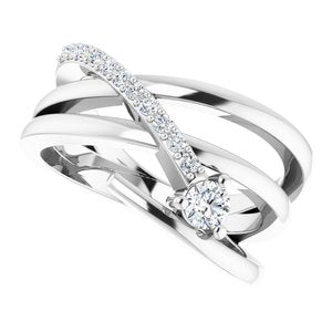 14K White 1/3 CTW Diamond Freeform Ring - BN & CO JEWELRY
