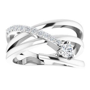 14K White 1/3 CTW Diamond Freeform Ring - BN & CO JEWELRY