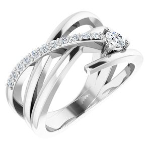 14K White 1/3 CTW Diamond Freeform Ring - BN & CO JEWELRY