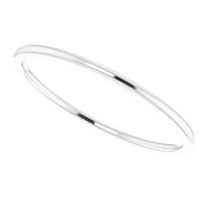 14K White 1 mm Half Round Comfort Fit Band Size 7.5 - BN & CO JEWELRY