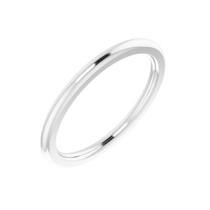 14K White 1.5 mm Half Round Comfort Fit Band Size 5 - BN & CO JEWELRY