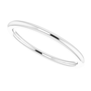 14K White 1.5 mm Half Round Comfort Fit Band Size 8 - BN & CO JEWELRY