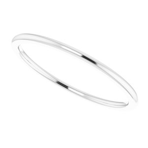 14K White 1 mm Half Round Comfort Fit Band Size 6.5 - BN & CO JEWELRY