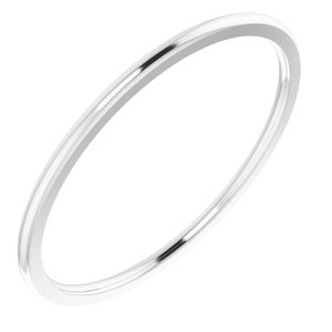 14K White 1 mm Half Round Comfort Fit Band Size 6 - BN & CO JEWELRY