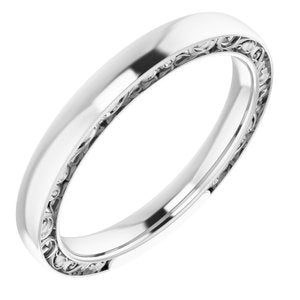 14K White 2.5 mm Design Band - BN & CO JEWELRY