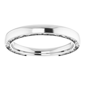 14K White 2.5 mm Design Band - BN & CO JEWELRY