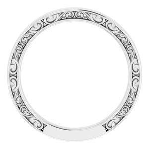 14K White 2.5 mm Design Band - BN & CO JEWELRY