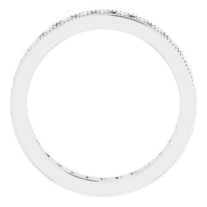 14K White 9/10 CTW Natural Diamond Milgrain Eternity Band Size 7 - BN & CO JEWELRY