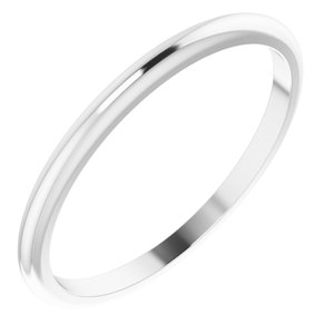 14K White 1.5 mm Half Round Band Size 6.5 - BN & CO JEWELRY