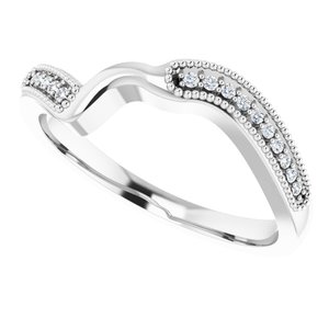 14K White .06 CTW Natural Diamond Band - BN & CO JEWELRY