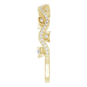 14K Yellow 1/6 CTW Diamond Leaf Ring - BN & CO JEWELRY