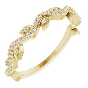 14K Yellow 1/6 CTW Diamond Leaf Ring - BN & CO JEWELRY