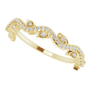 14K Yellow 1/6 CTW Diamond Leaf Ring - BN & CO JEWELRY
