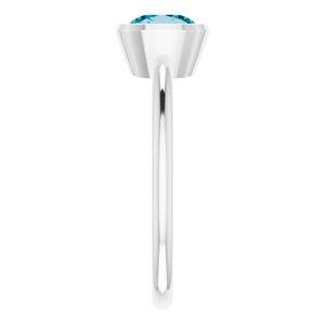 14K White Natural London Blue Topaz Ring - BN & CO JEWELRY