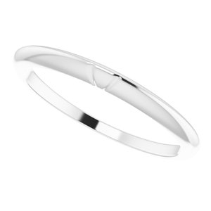 14K White #13 Matching Band with Two-Notches - BN & CO JEWELRY