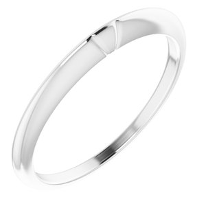 14K White #13 Matching Band with Two-Notches - BN & CO JEWELRY