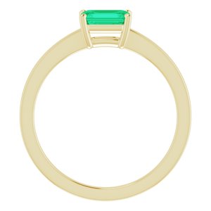 14K Yellow Lab-Grown Emerald Ring - BN & CO JEWELRY