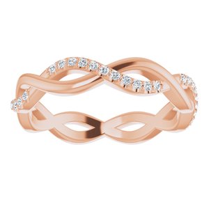 14K Rose 1/5 CTW Natural Diamond Eternity Band Size 6 - BN & CO JEWELRY
