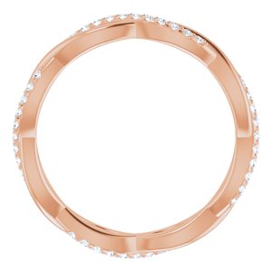 14K Rose 1/5 CTW Natural Diamond Eternity Band Size 6 - BN & CO JEWELRY