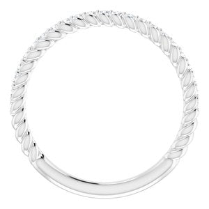 14K White 1/5 CTW Natural Diamond Rope Anniversary Band - BN & CO JEWELRY