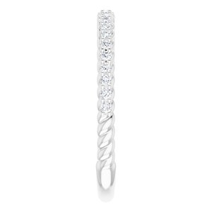 14K White 1/5 CTW Natural Diamond Rope Anniversary Band - BN & CO JEWELRY