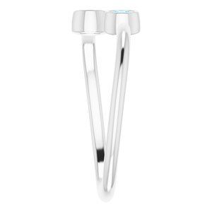 14K White Natural Aquamarine Two-Stone Ring - BN & CO JEWELRY