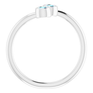 14K White Natural Aquamarine Two-Stone Ring - BN & CO JEWELRY