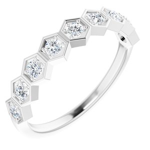 14K White 3/8 CTW Lab-Grown Diamond Stackable Ring - BN & CO JEWELRY