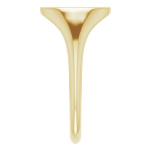 14K Yellow 11x10 Oval .02 CTW Natural Diamond Starburst Signet Ring - BN & CO JEWELRY