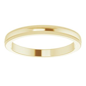 14K Yellow Milgrain Matching Band - BN & CO JEWELRY