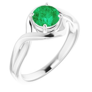14K White Lab-Grown Emerald Ring - BN & CO JEWELRY