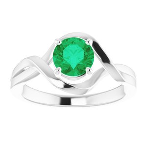 14K White Lab-Grown Emerald Ring - BN & CO JEWELRY