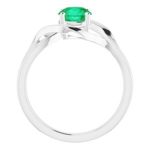 14K White Lab-Grown Emerald Ring - BN & CO JEWELRY