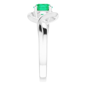 14K White Lab-Grown Emerald Ring - BN & CO JEWELRY