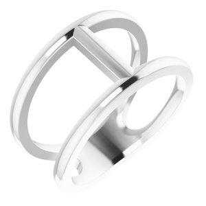 14K White 11.3 mm Negative Space Ring - BN & CO JEWELRY