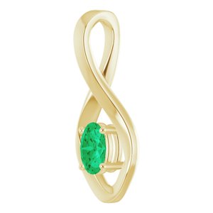 14K Yellow 6x4 mm Oval Lab-Grown Emerald Pendant - BN & CO JEWELRY