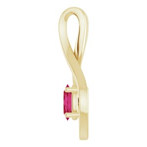 14K Yellow 6x4 mm Oval Natural Ruby Pendant - BN & CO JEWELRY