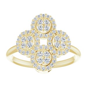 14K Yellow 1/2 CTW Diamond Clover Ring - BN & CO JEWELRY