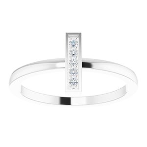 14K White .05 CTW Diamond Bar Ring - BN & CO JEWELRY